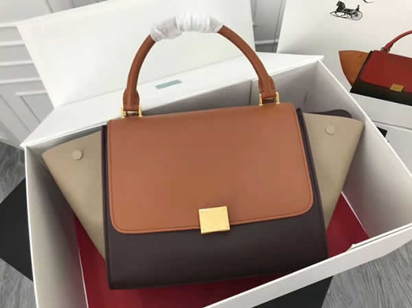 Replica Celine Swing Bag Trapeze Leather Shoulder Bags Color Matching Online
